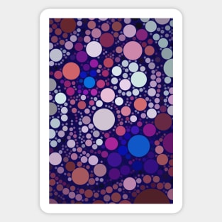 Navy Blue Multicolored Polka Dots Pattern Sticker